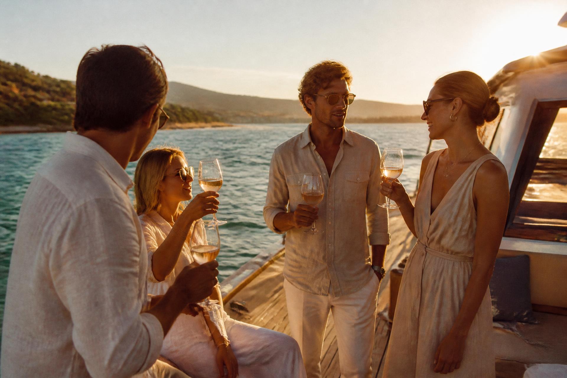 Maison Cala Rosé on a Mediterranean table by the water