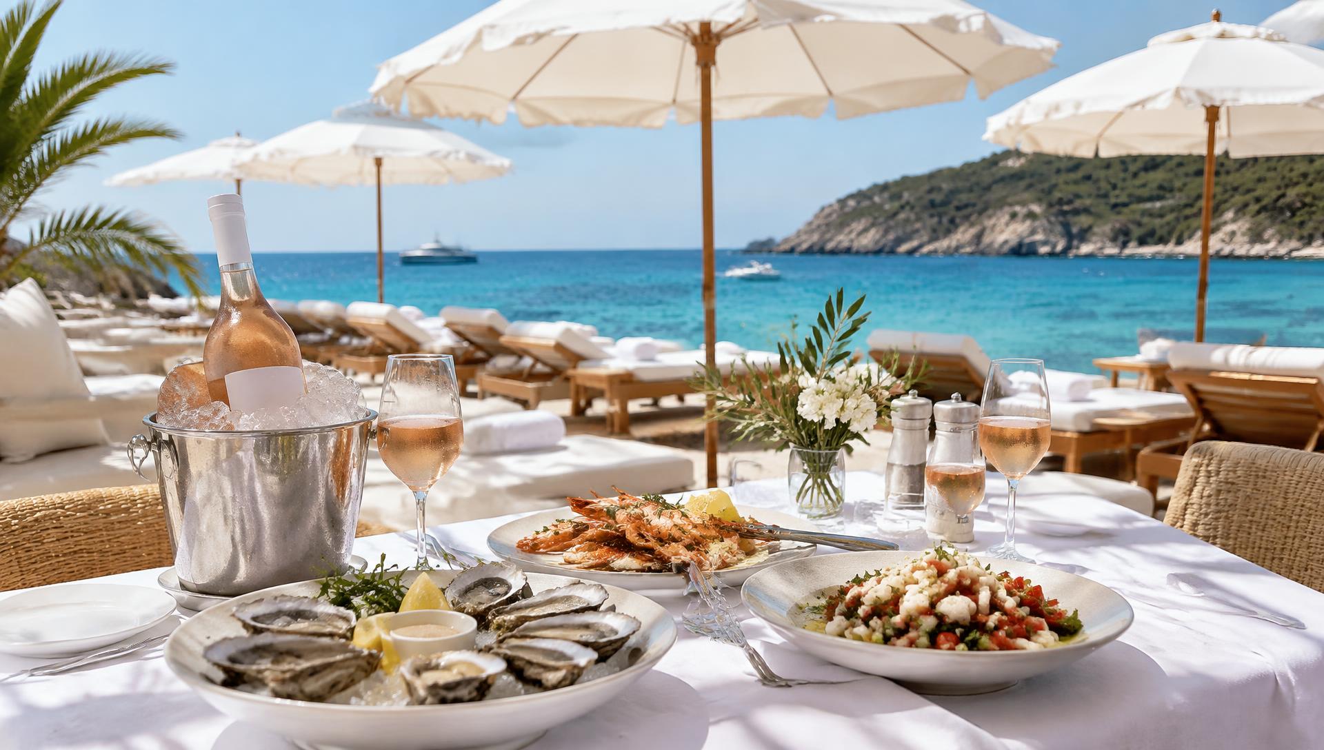 Beach club by the Mediterranean