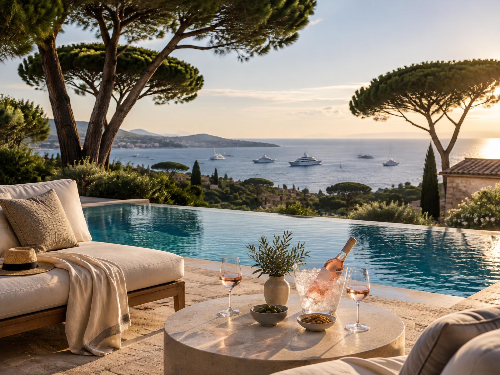 Villa pool above the bay of Saint-Tropez