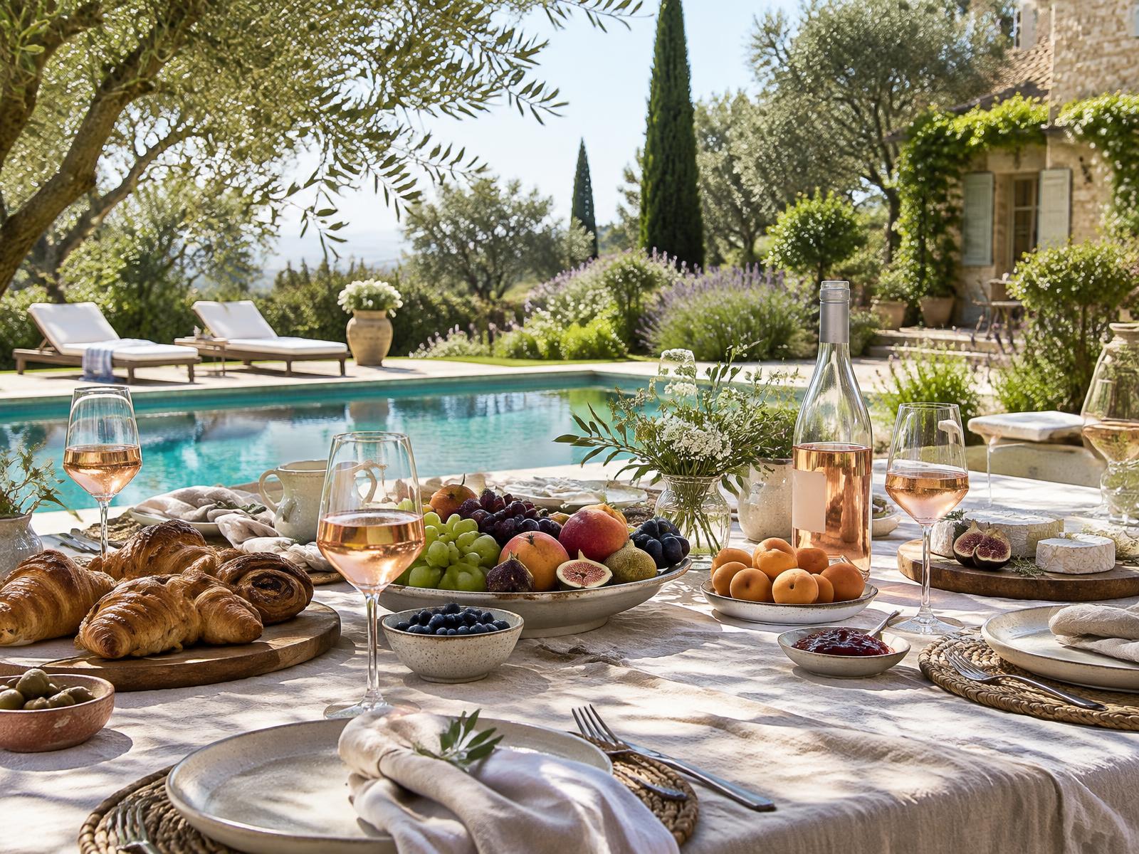 Day-after wedding brunch with rosé